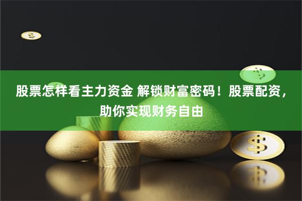 股票怎样看主力资金 解锁财富密码！股票配资，助你实现财务自由